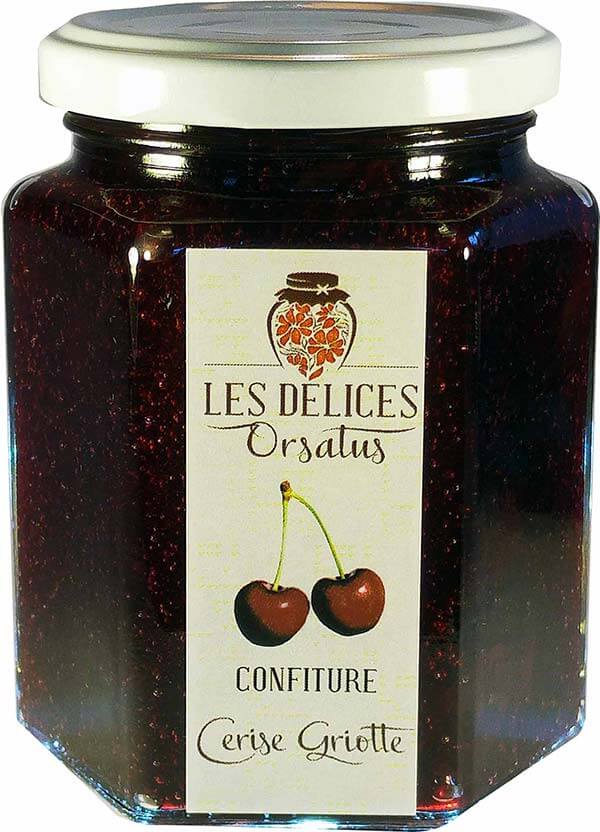 Pot de confiture de cerise griotte