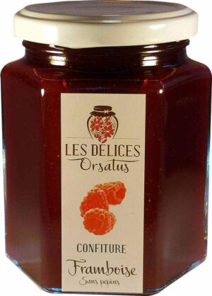 Pot de confiture de framboise sans pepins