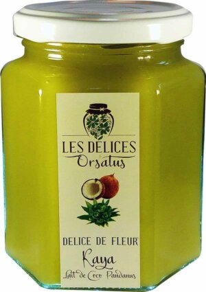 Pot de confiture de lait de coco a la feuille de pandanus