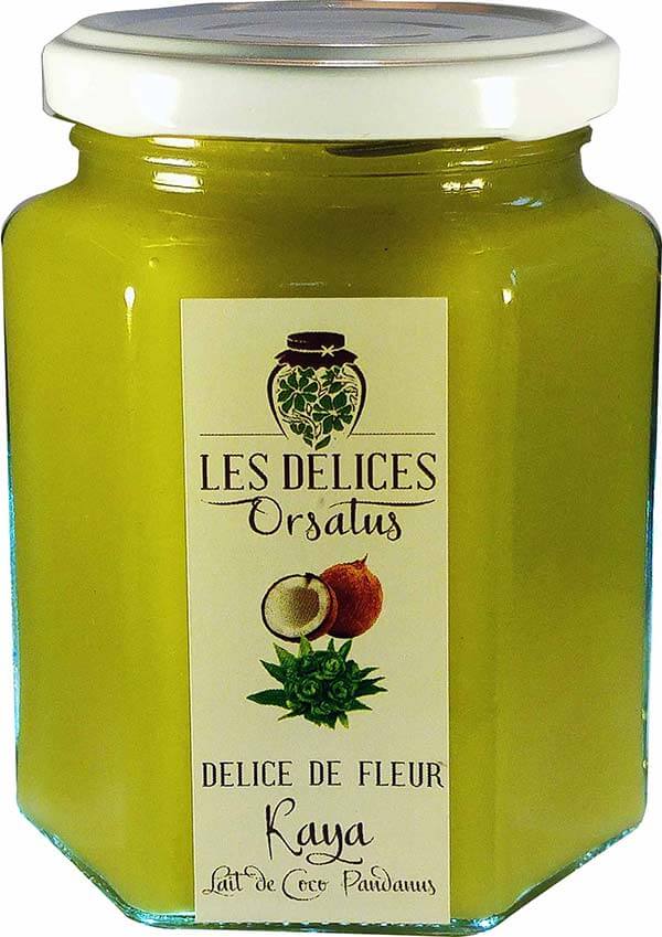 Pot de confiture de lait de coco a la feuille de pandanus