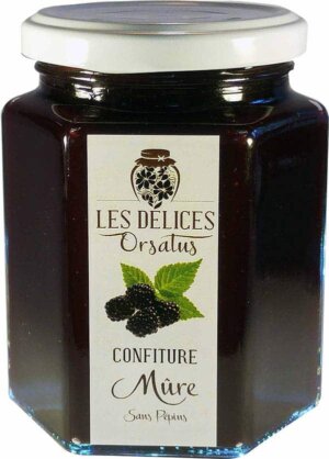 Pot de confiture de mure sans pepins