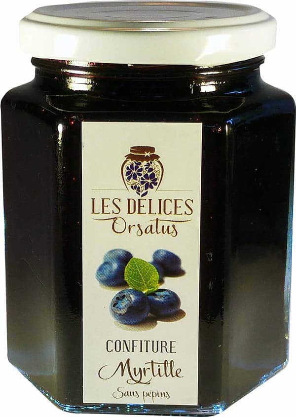 Pot de confiture de myrtille sans pepins