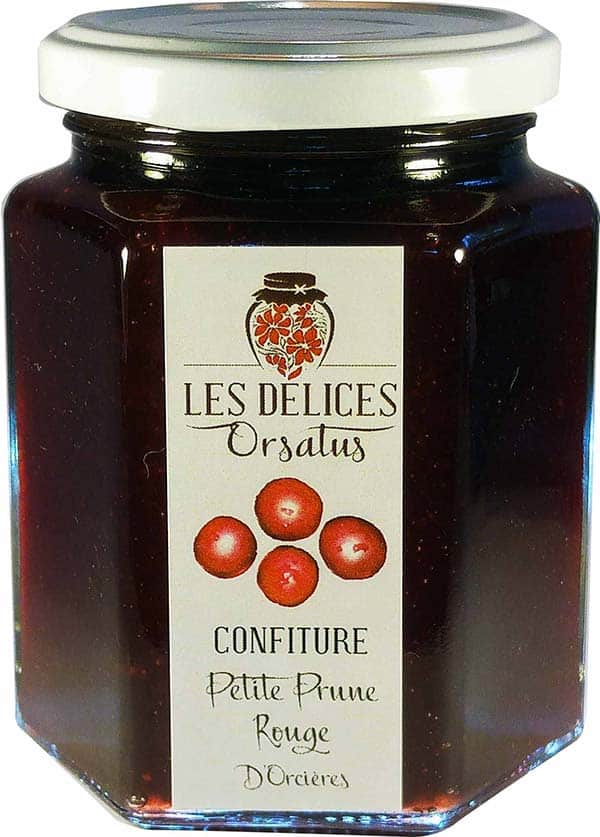 Pot de confiture de prune rouge des hautes alpes
